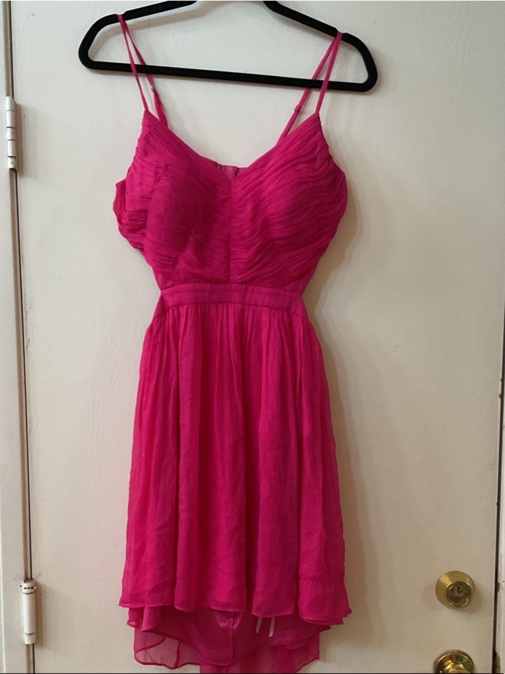 Autumn wedding Guess by Marciano Hot Pink High-Low Chiffon Dress